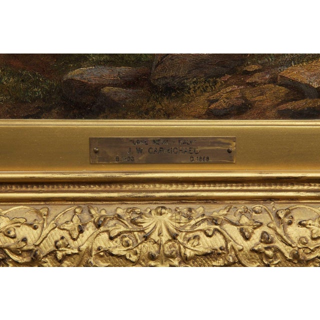 Antique English Painting “Lake Nemi, Italy” (1865) by John Wilson Carmichael For Sale - Image 11 of 18