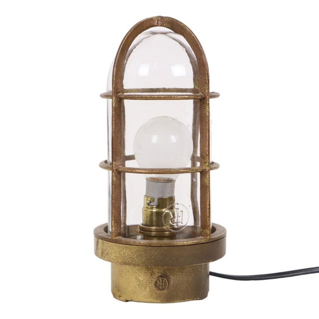 Industrial Brass Ship Cage Lamp, Rotterdam, 1950s For Sale - Image 11 of 14