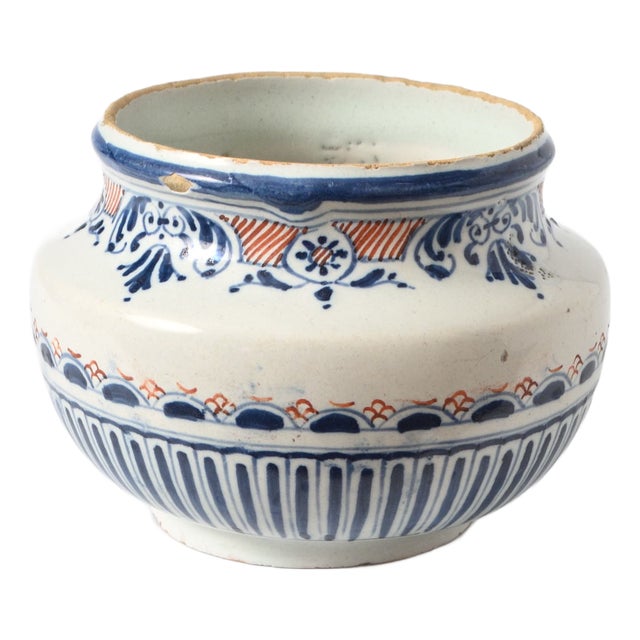 Antique French Faience Bowl from Rouen, 1700s For Sale