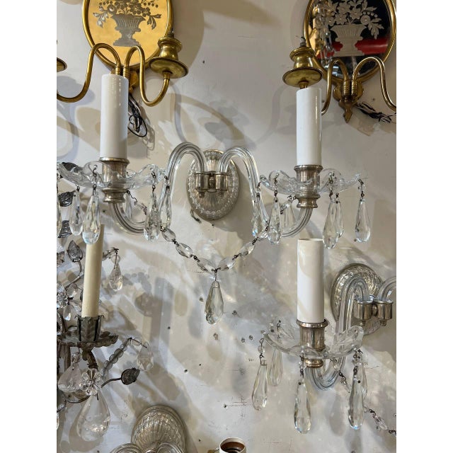 1900s Caldwell Crystal Sconces 2 Lights - a Pair For Sale - Image 9 of 10