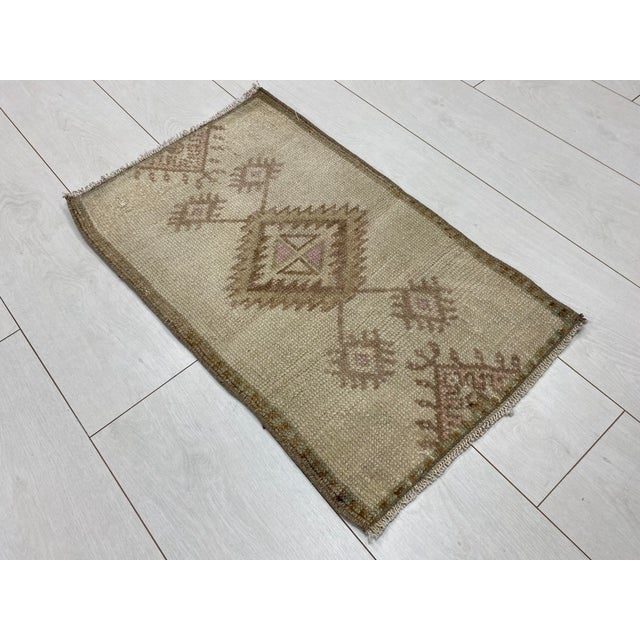 Handmade wool carpet in Turkish Anatolia , Vintage Oushak Rug,Turkish Vintage Anatolian Rug, Handmade wool Rug . One Of...