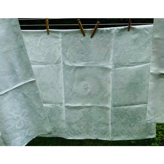 1930s French Linen Dinner Napkins- Set of 4 For Sale - Image 9 of 12