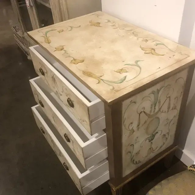 Traditional 1990s Italian Hand Painted Three Drawer Chest For Sale - Image 3 of 11
