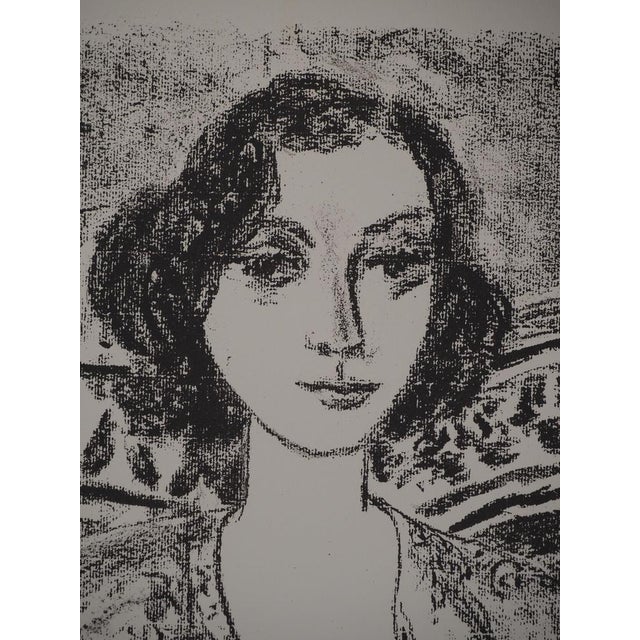 Leopoldo Presas, Young Woman on the Sofa, Lithograph For Sale - Image 4 of 8