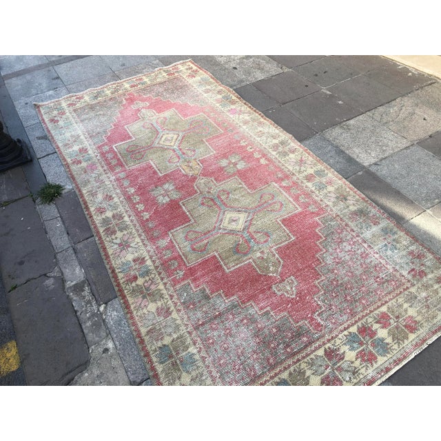 1960s Handmade Tribal Vintage Floral Rug For Sale - Image 5 of 11