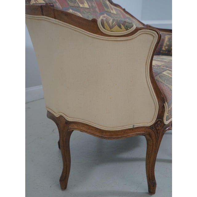 1930s French 9 Leg Walnut Settee Loveseat For Sale - Image 5 of 18