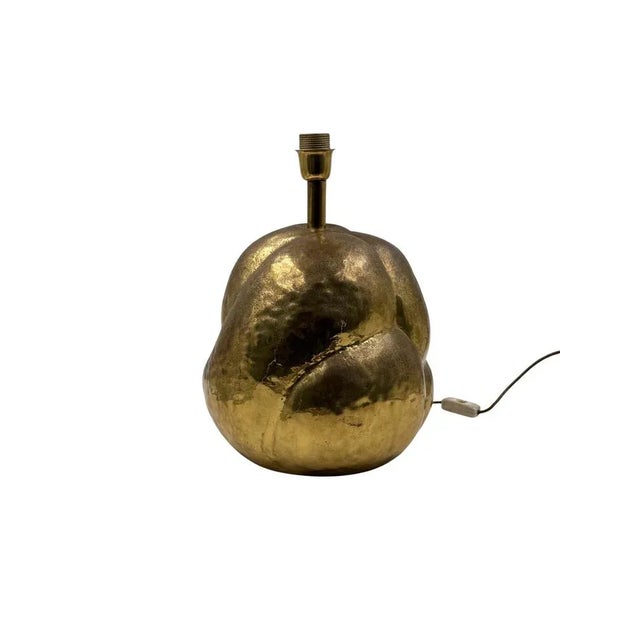 1970s Modern Organic Brass Table Lamp attributed to Tommaso Barbi, Italy, 1970s For Sale - Image 5 of 18