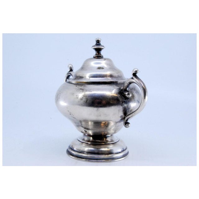 Silver Sugar Bowl with Handles and Applications For Sale - Image 3 of 10