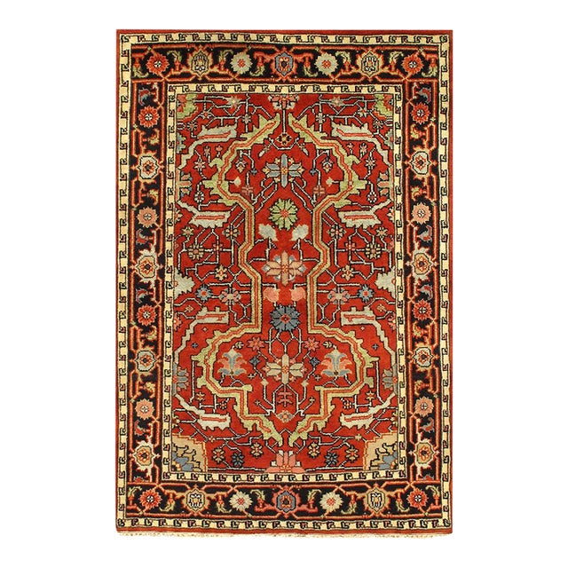 Pasargad DC Rust Fine Hand Knotted Persian Serapi Design Rug For Sale