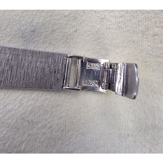 Metal Vintage l.u.c Chopard Oval Opal Dial and Diamond Ladies 18k Gold Cocktail Watch For Sale - Image 7 of 8