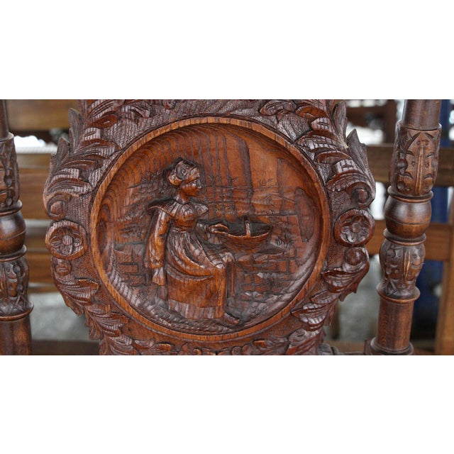 Set of 6 Antique English Renaissance Carved Wood Chairs For Sale - Image 13 of 16