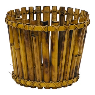 Mid Century Bamboo Planter For Sale