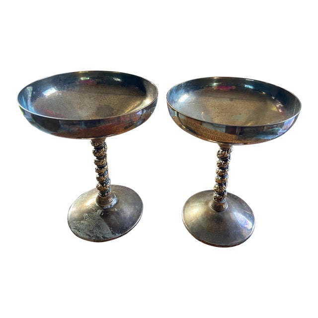 Vintage F. B. Rogers Silver Plate Champagne Goblets- Set of 2 For Sale