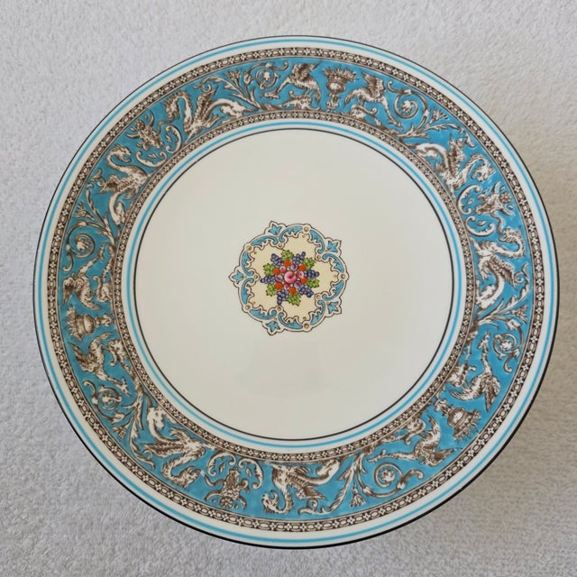 A pristine unused 9" diameter pedestal cake stand or pastry stand in the very collectible and desirable European styled...