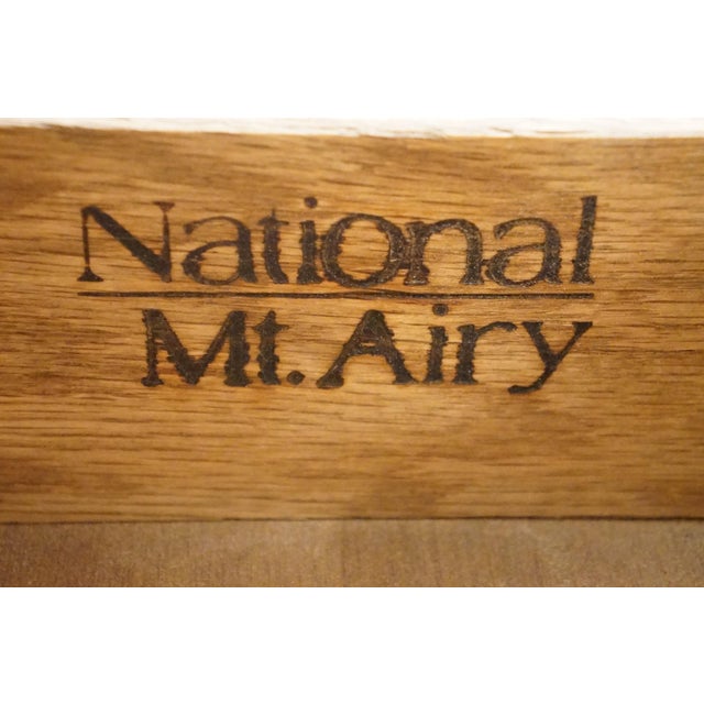 National / Mount Airy Asian Chinoiserie Faux Bamboo 31" Fruitwood Cabinet Nightstand For Sale - Image 9 of 13