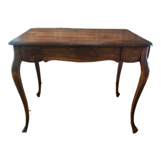 Early 20th Century Mahogany Single Drawer Desk on Cabriole Legs For Sale