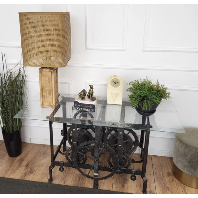 Italian 18th Century Italian Wrought Iron Church Tower Turret Clock Console Side Table For Sale - Image 3 of 10