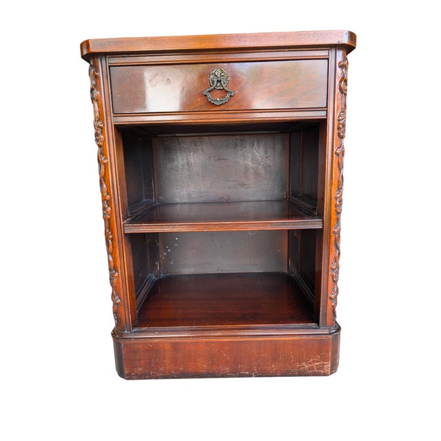 Vintage Century Furniture Mahogany Serpentine Chest & Bedside Cabinet | French Provincial Influence, 2 Pieces For Sale - Image 14 of 18