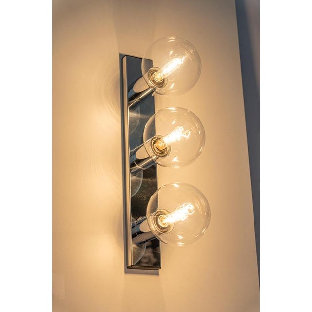 Large Vintage Chrome Wall Light by Motoko Ishii for Staff, 1970s, Set of 2 For Sale - Image 9 of 12