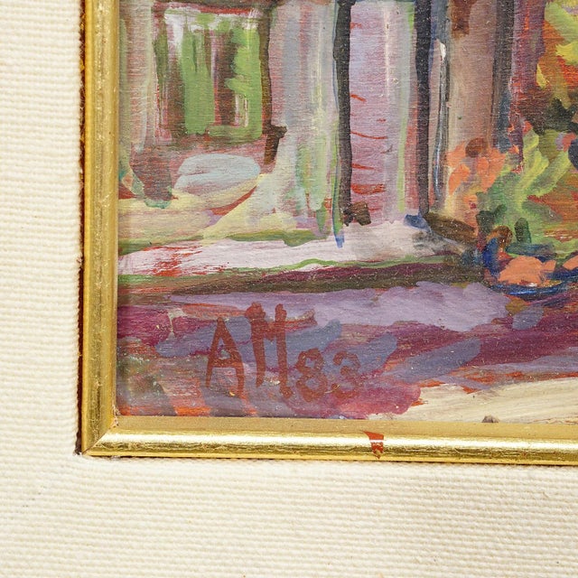 Wood Alexander Michael Oil Painting of the Marketplace in S. Felice Circeo, 1983 For Sale - Image 7 of 8