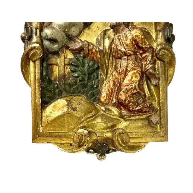 Spanish Spanish Colonial Carved Polychrome Wood Panel 18th Century For Sale - Image 3 of 8