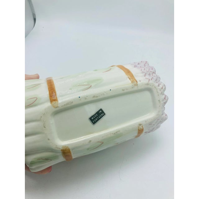 1970s Asparagus Covered Dish Ceramic Server For Sale - Image 5 of 7