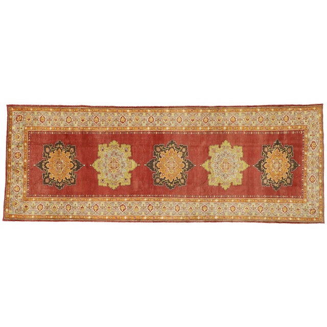 Vintage Turkish Oushak Gallery Rug, Wide Hallway Runner - 04'11 X 13'01 For Sale - Image 9 of 9