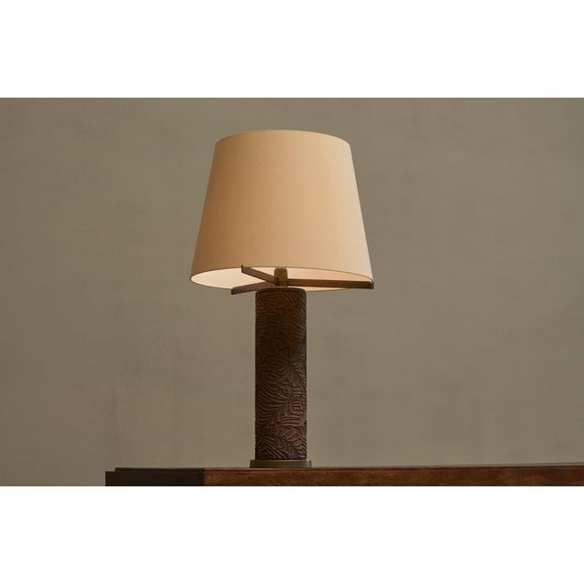 Table Lamp in Bronze by Antoine Callebaut for Jules Wabbes, Belgium, 1970s For Sale - Image 13 of 15