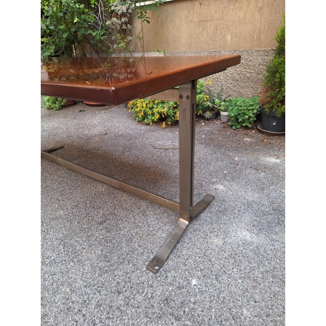 Vintage Desk Table in Wood and Chromed Metal by Gianno Moscatelli for Formanova, 1960s For Sale - Image 14 of 16