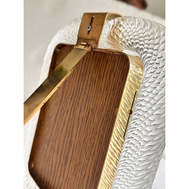 2020s Mid-Century Modern Transparent “Torchon” Murano Glass Picture Frame and Unaquered Brass For Sale - Image 5 of 9