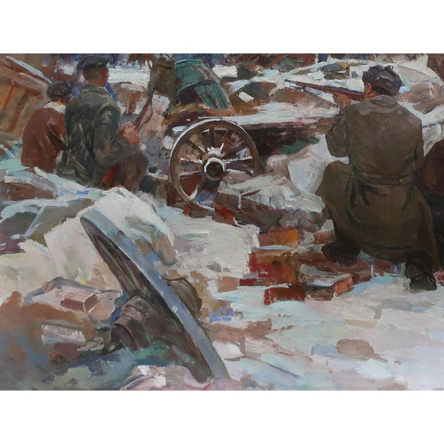 Soviet War Oil Painting, Ukrainian Artist Kovalenko (1970s) 168-219 For Sale - Image 6 of 6
