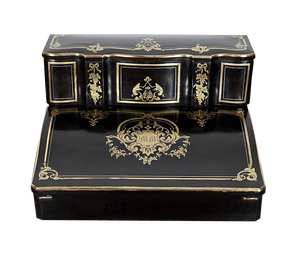 Napoleon III Traveller's Writing Table in Blackened Wood, 19th Century