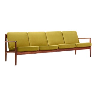 Grete Jalk for France and Son Mid Century Danish Teak 4 Seater Sofa For Sale