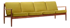 Grete Jalk for France and Son Mid Century Danish Teak 4 Seater Sofa