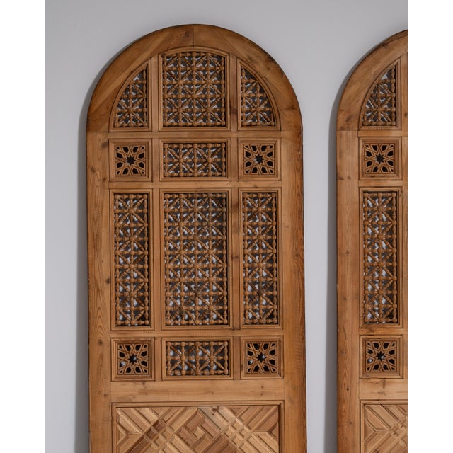 Early 20th Century Early 20th Century Egypt Egyptian Revival Brown Wood Door For Sale - Image 5 of 12
