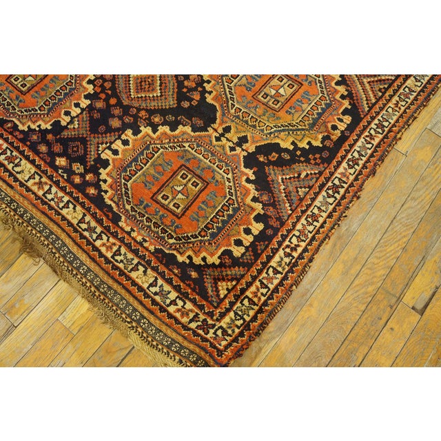 Wonderful Navy Blue Background With Vibrant Details Geometric Pattern Antique Persian Tribal Afshar Rug For Sale - Image 13 of 14