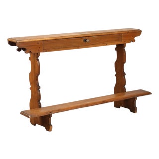 Antique Praying Desk in Walnut with Drawer, Italy, 19th Century For Sale