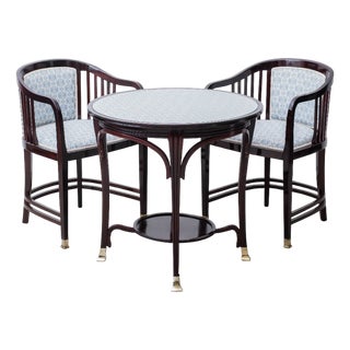 Dining Room Set by Gustav Siegel & Joseph Maria Olbrich Armchairs, Vienna, 1900, Set of 3 For Sale