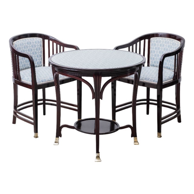 Dining Room Set by Gustav Siegel & Joseph Maria Olbrich Armchairs, Vienna, 1900, Set of 3 For Sale