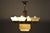 Art Deco Chandelier in Oak, Brass, and Opaline Glass, Czech, 1920s For Sale - Image 9 of 11