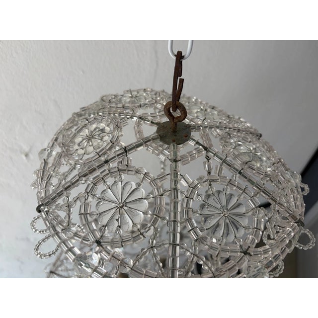 1920s Bows Maison Bagues Style Italian Beaded Crystal Chains Chandelier For Sale - Image 11 of 15