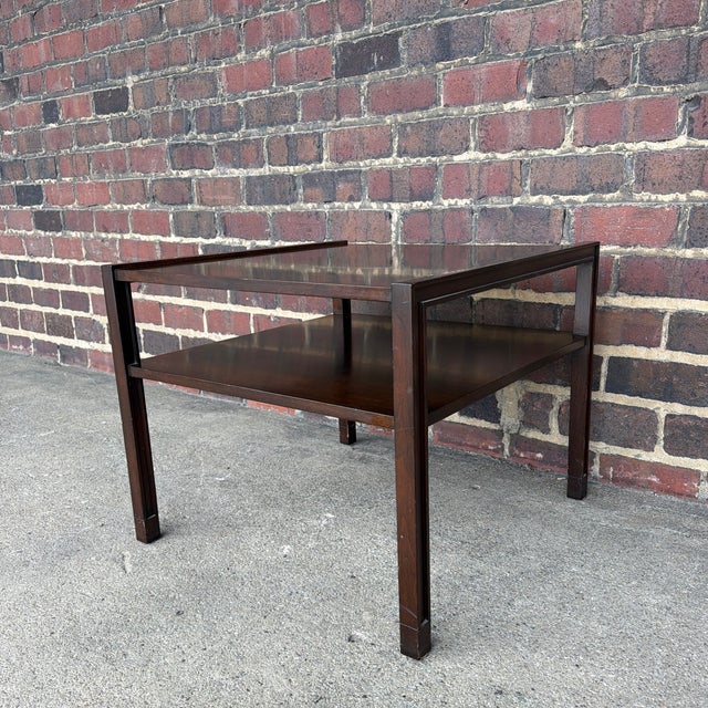 Edward Wormley for Dunbar Mid-Century Modern Mahogany Side Table With Lower Shelf For Sale In Cleveland - Image 6 of 9