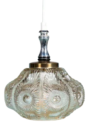 Vintage Swedish Glass Hanging Lamp, 1960s