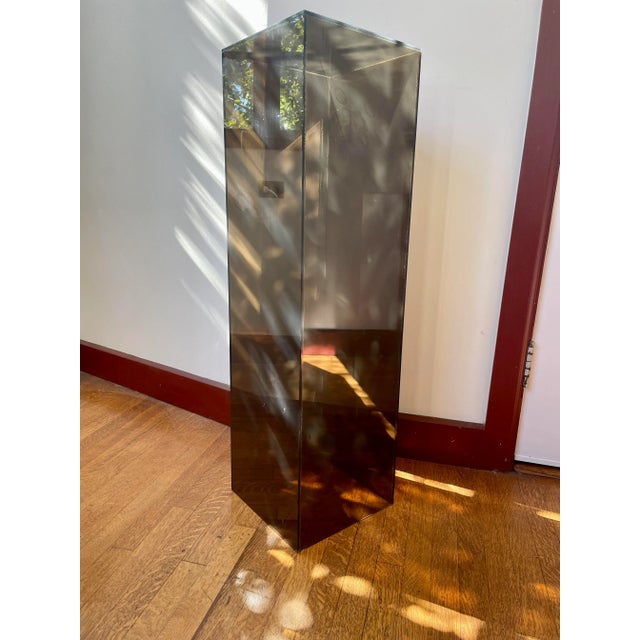 Contemporary Vintage 1970s Black Lucite Pedestal For Sale - Image 3 of 13