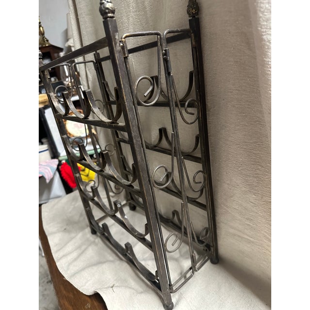 American Tall 1960s Vintage Hollywood Design Foldable Wine Rack For Sale - Image 3 of 4