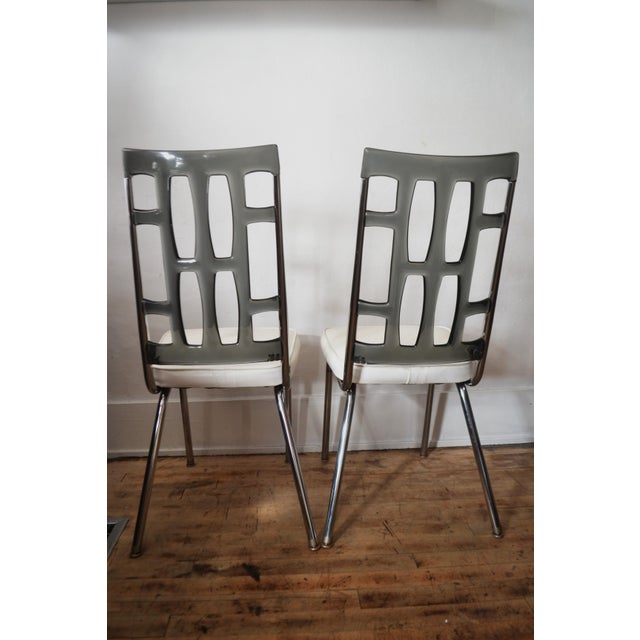 1970s Vintage Stoneville Furniture Nc Lucite Brutalist Dining Chairs- a Pair For Sale - Image 4 of 7