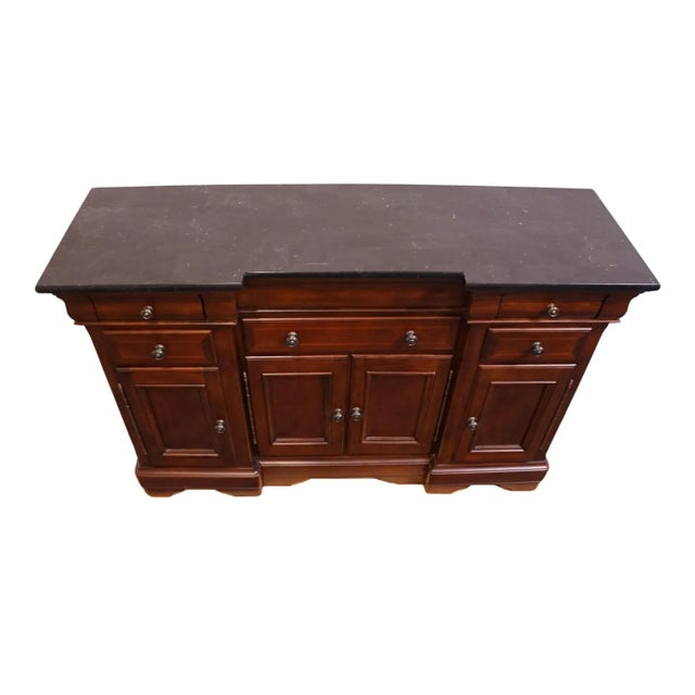 Universal Furniture Cherry Contemporary Traditional Style 62" Buffet Sideboard W. Granite Top 461679 For Sale In Kansas City - Image 6 of 13