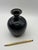 Rustic Vintage Black Glazed Stoneware Bud Vase, Asian Wabi-Sabi Ceramic, 5” For Sale - Image 3 of 5