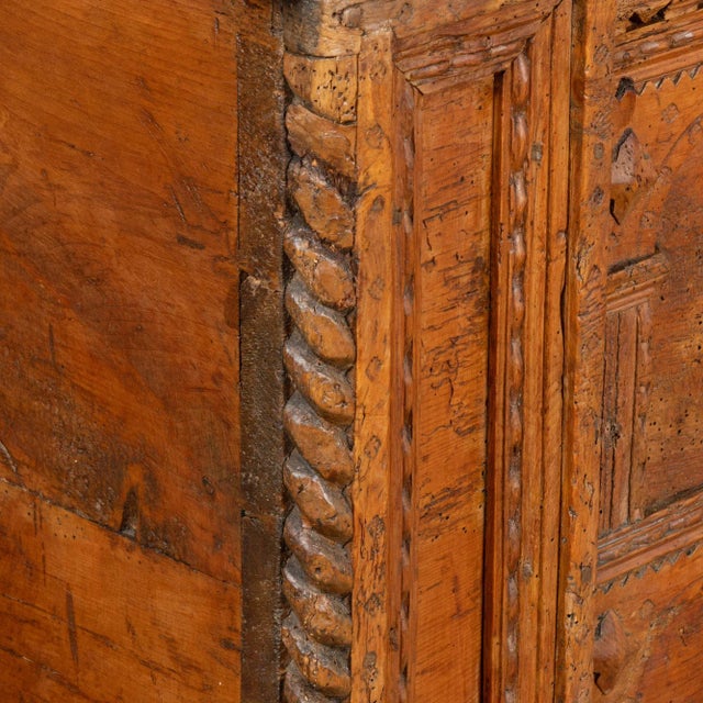 Hand Carved Large Pine Trunk, Circa 1800 For Sale - Image 10 of 12