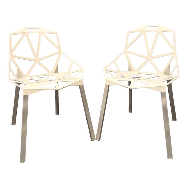 Off-White Chairs by Konstantin Grcic for Magis Italy, Set of 2 For Sale